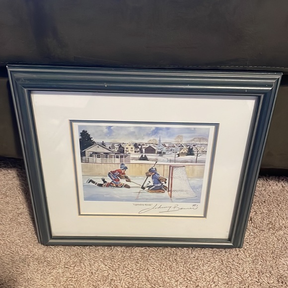 💙framed Hockey Picture “Legendary Rivals” signed by Jonny Bower #1. - Picture 3 of 8